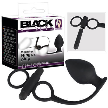 Orion Black Velvets Vibrating Rings & Plug, черная — фото 1
