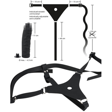 You2Toys Silicone Strap-On, черный — фото 3