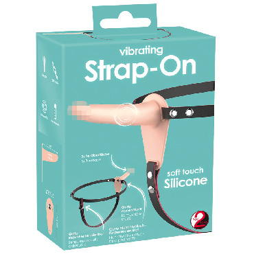 You2Toys Vibrating Strap-On, телесный — фото 6