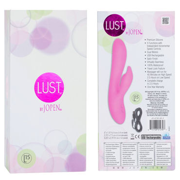 Jopen Lust L15, розовый - Вибромассажер со стимулятором клитора - купить в секс шопе