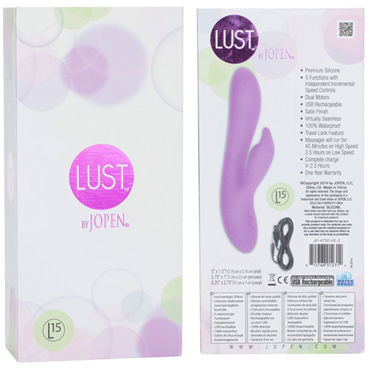 Jopen Lust L15, фиолетовый - Вибромассажер со стимулятором клитора - купить в секс шопе