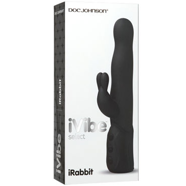 Doc Johnson iVibe Select iRabbit, черный - Вибратор с клиторальным отростком - купить в секс шопе