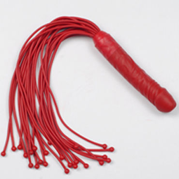 Sitabella BDSM Многохвостая плеть, красная, С рукояткой-фаллосом