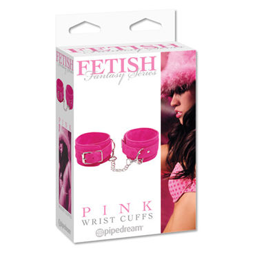 Pipedream Fetish Fantasy Series Pink Wrist Cuffs, Замшевые наручники