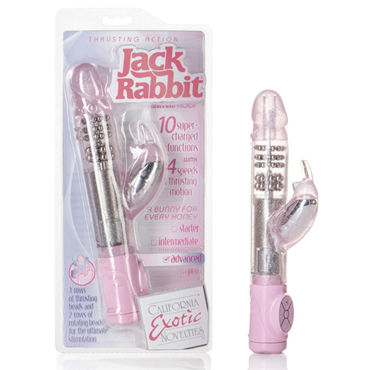 California Exotic Thrusting Action Jack Rabbit, розовый, Многофункциональный вибратор