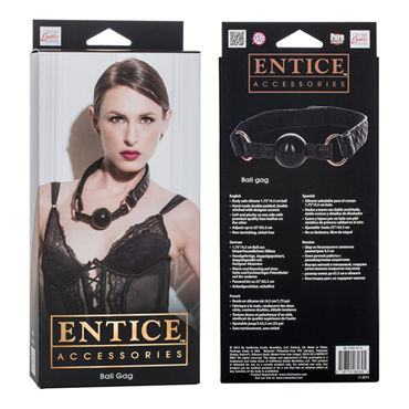 California Exotic Entice Ball Gag - Классический кляп с плюшевой подкладкой - купить в секс шопе