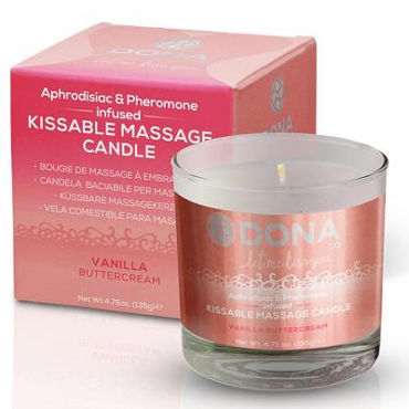 Dona Kissable Massage Candle Vanilla Buttercream, 135 г, Массажная свеча с ароматом ванили