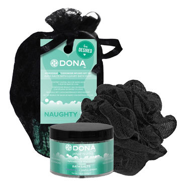 Dona Be Desired Gift Set - Naughty, Соль для ванны и мочалка-розочка