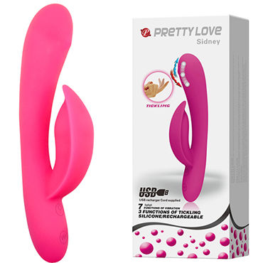Baile Pretty Love Sidney, розовый, Перезаряжаемый вибратор с функцией массажа точки G и стимуляцией клитора