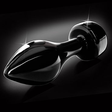 Pipedream Icicles № 44, черная - Стеклянная анальная пробка - купить в секс шопе