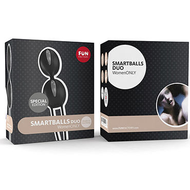 Fun Factory Smartballs Duo, черно-серые - Вагинальные шарики со смещенным центром тяжести - купить в секс шопе