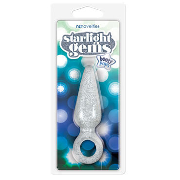 NS Novelties Starlight Gems Booty Pops маленькая, прозрачная, Анальная пробка с кольцом