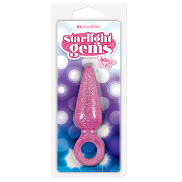 NS Novelties Starlight Gems Booty Pops маленькая, розовая, Анальная пробка с кольцом