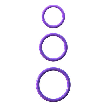 Pipedream Silicone 3 Ring Stamina Set, фиолетовый — фото 2