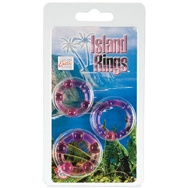 California Exotic Island Rings, розовый, Комплект эрекционных колец