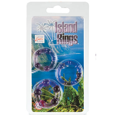 California Exotic Island Rings, фиолетовый, Комплект эрекционных колец