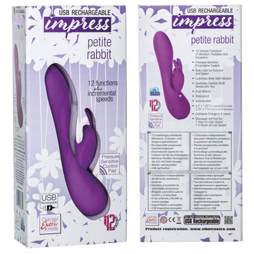 California Exotic Impress Petite Rabbit, фиолетовый - Вибромассажер перезаряжаемый - купить в секс шопе