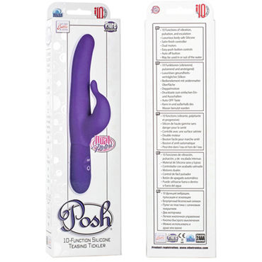 California Exotic Posh 10-Function Silicone Teasing Tickler Purple - Вибромассажер водонепроницаемый - купить в секс шопе