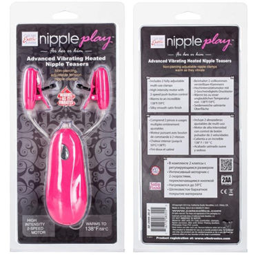 California Exotic Heated Nipple Teasers, розовые - Зажимы на соски с подогревом - купить в секс шопе