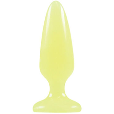 NS Novelties Firefly Pleasure Plug, желтая, Светящаяся анальная пробка средняя