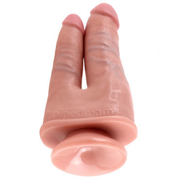 Pipedream King Cock Double Penetrator, телесный - Фаллоимитатор для двойного проникновения - купить в секс шопе