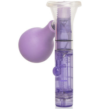 California Exotic Penetrating Mini Clit Pump, фиолетовая - Мини-помпа клиторальная с вибрацией - купить в секс шопе