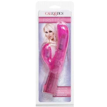 California Exotic First Time Dual Exciter, розовый - Вибратор со стимулятором клитора - купить в секс шопе