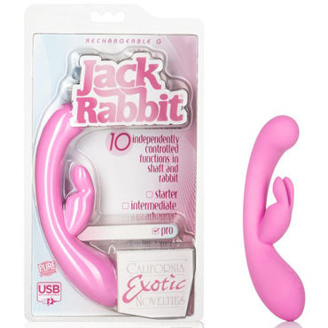 California Exotic Rechargeable G Jack Rabbit, розовый, Вибратор с клиторальным кроликом