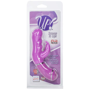California Exotic Up! Scoop it Up! фиолетовый - Вибромассажер с клиторальным стимулятором - купить в секс шопе