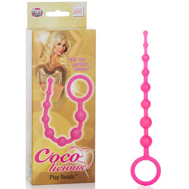 California Exotic Coco Licious Play Beads, розовая, Гибкая анальная цепочка