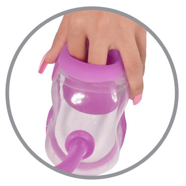 Pipedream Fetish Fantasy Perfect Touch Vibrating Pump, фиолетовая - Вакуумная помпа для половых губ и клитора - купить в секс шопе