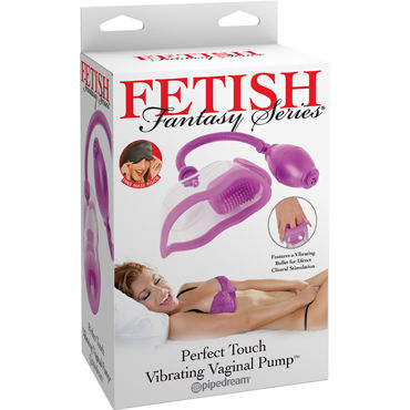 Pipedream Fetish Fantasy Perfect Touch Vibrating Pump, фиолетовая, Вакуумная помпа для половых губ и клитора