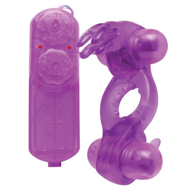 Pipedream Wonderful Wonderful Wabbit, фиолетовый - Эрекционное кольцо с двумя виброэлементами с пультом управления - купить в секс шопе