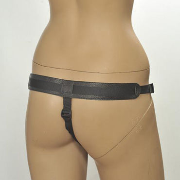 Kanikule Leather Strap-on Harness Anatomic Thong, черные - Трусики с кольцом для крепления - купить в секс шопе