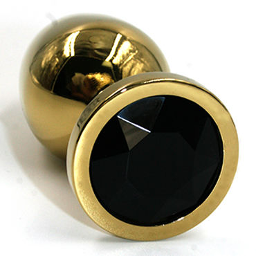 Kanikule Малая анальная пробка, золотая, С черным кристаллом