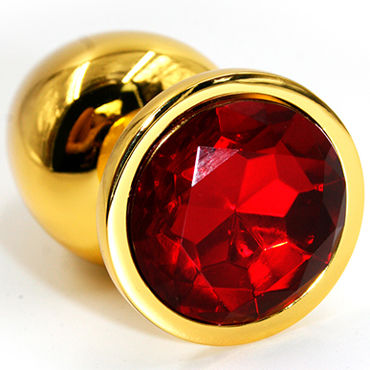 Kanikule Малая анальная пробка, золотая, С красным кристаллом