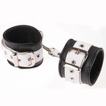 Sitabella наручники, черно-белый, С коротким ремешком и карабинами