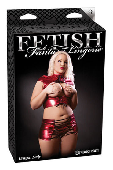 Fetish Fantasy Lingerie Dragon Lady - Топ и юбка на шнуровке, стринги - купить в секс шопе