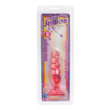 Doc Johnson Crystal Jellies розовый - Анальная пробка в форме елочки - купить в секс шопе