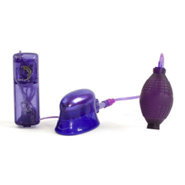 Doc Johnson Pucker Up, фиолетовый - Вагинально-клиторальная помпа с вибрацией - купить в секс шопе