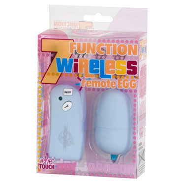 Doc Johnson Wireless, голубой - Виброяйцо с радиоуправлением - купить в секс шопе