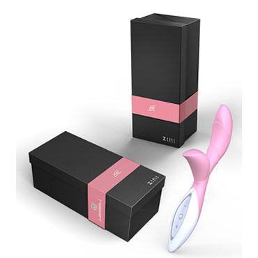 Zini Hua, бело-розовый - Вибратор со стимулятором клитора - купить в секс шопе