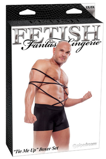Fetish Fantasy Tie Me Up - Эластичные трусы-боксеры с бондажными веревками - купить в секс шопе