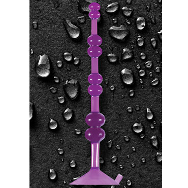 NS Novelties Aspire Pleasure Beads, фиолетовый - Анальная елочка с присоской, для новичков - купить в секс шопе