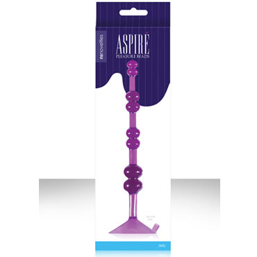 NS Novelties Aspire Pleasure Beads, фиолетовый, Анальная елочка с присоской, для новичков