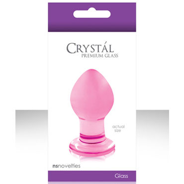 NS Novelties Crystal Plug, розовый, Анальная пробка из стекла, маленькая