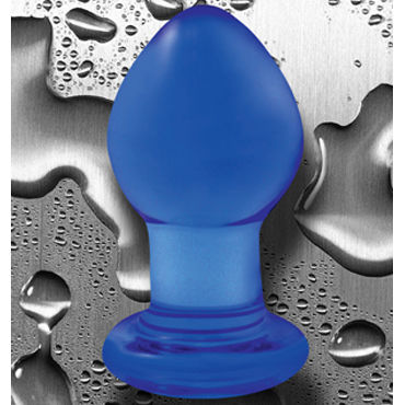 NS Novelties Crystal Plug, голубой - Анальная пробка из стекла, маленькая - купить в секс шопе