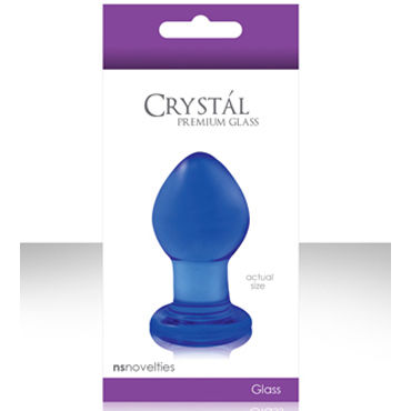 NS Novelties Crystal Plug, голубой, Анальная пробка из стекла, маленькая