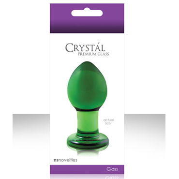 NS Novelties Crystal Plug, зеленый, Анальная пробка из стекла, средняя