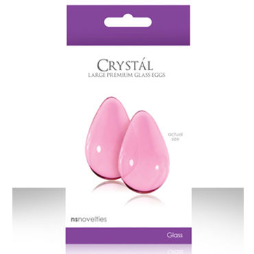 NS Novelties Crystal Kegel Eggs, розовый, Вагинальные шарики из стекла, большие